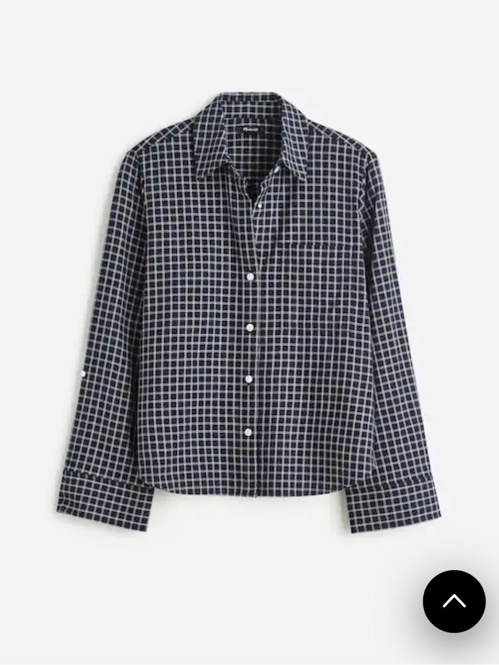 Madewell Navy and White Windowpane Button-Down Shirt